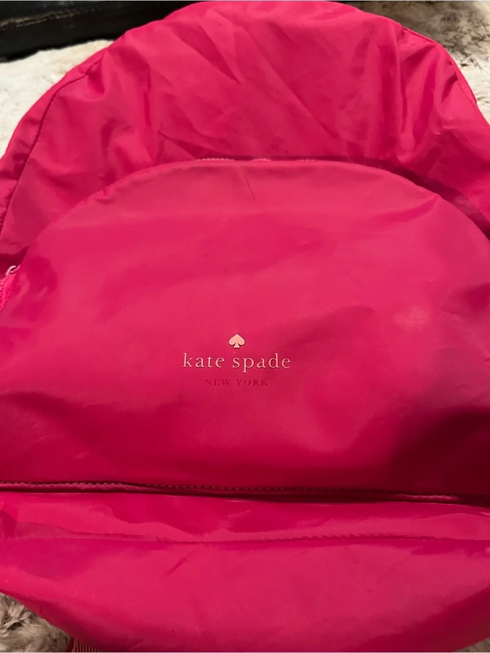 kate spade Bright Magenta Packable Nylon Backpack with Front Pocket